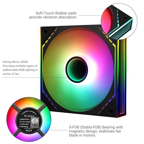 Thermalright TL-M12-S 120mm Black PWM Addressable RGB image