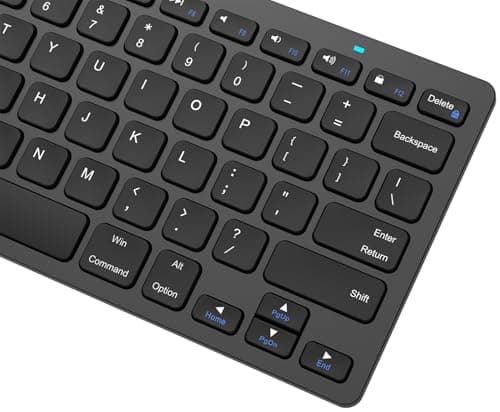 Arteck Ultra-Slim Bluetooth Keyboard Compatible with iPad 10.2-inch/iPad Air/iPad 9.7-inch/iPad Pro/iPad Mini, iPhone and Other Bluetooth Enabled Devices Including iOS, Android, Windows, Black image