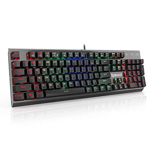 Redragon K570 PARTRYUSA RGB Backlit Mechanical Gaming Keyboard, Blue Switch, Gunmetal Solid Aluminum Base image