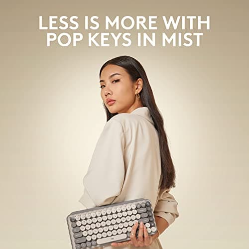 Logitech POP Keys Mist TTC Brown Mini Bluetooth/Wireless Keyboard image