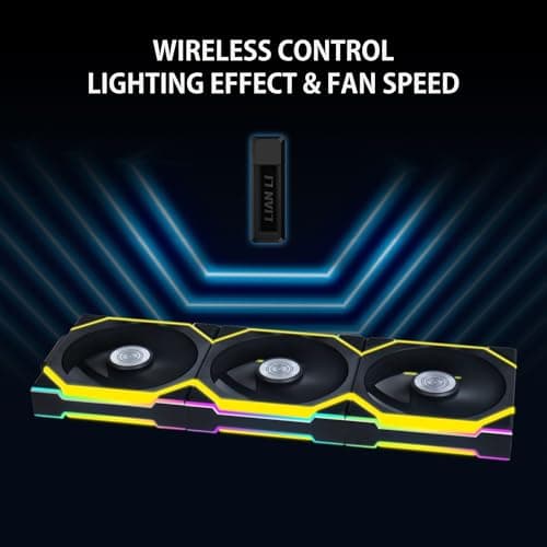 Lian Li UNI FAN SL 120mm Black PWM Addressable RGB Wireless 3-Pack image