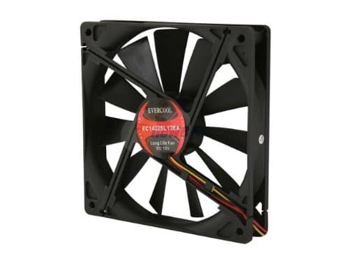 Evercool FAN-EC1425L12EA 140mm Black 68.23 CFM 1-Pack image