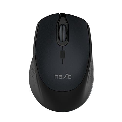 Havit 2.4G Wireless Mouse 2000DPI Optical Mini Portable Mobile with USB Receiver, 3 Adjustable DPI Levels, 4 Buttons for Notebook, PC, Laptop, Computer, MacBook (Black) image