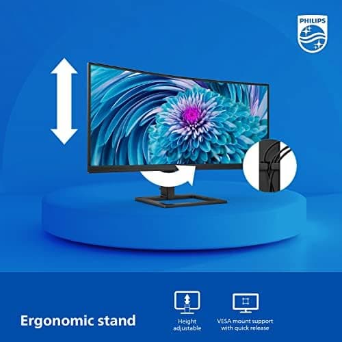 Philips 346E2CUAE 34" 3440x1440 100Hz VA Curved Monitor image