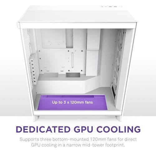 NZXT H7 Flow RGB (2024) ATX Mid Tower White Tempered Glass, USB 3.2 Gen 2x2 Type-C USB 3.2 Gen 1 Type-A image