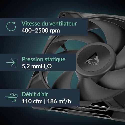 ARCTIC P14 Pro 140mm Black PWM PST 110 CFM 5-Pack image