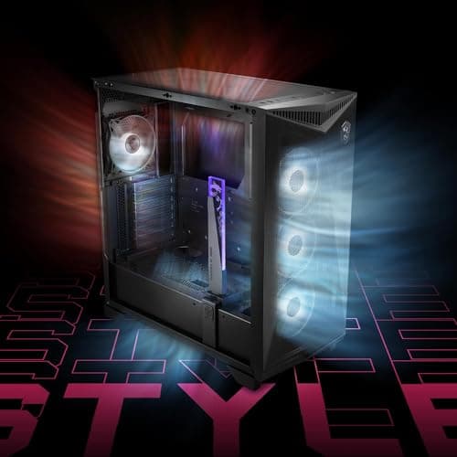 MSI MPG GUNGNIR 300R AIRFLOW ATX Mid Tower Black with Tempered Glass Side Panel and USB 3.2 Gen 2x2 Type-C, USB 3.2 Gen 1 Type-A image