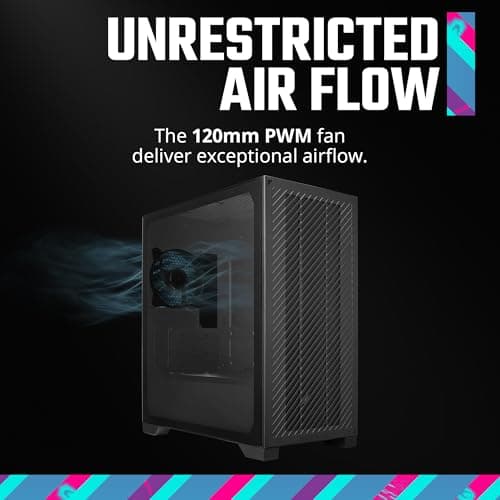 Cooler Master Elite 301 Lite Micro ATX Mini Tower Black with Tempered Glass Side Panel and USB 3.2 Gen 1 Type-C and USB 3.2 Gen 1 Type-A image