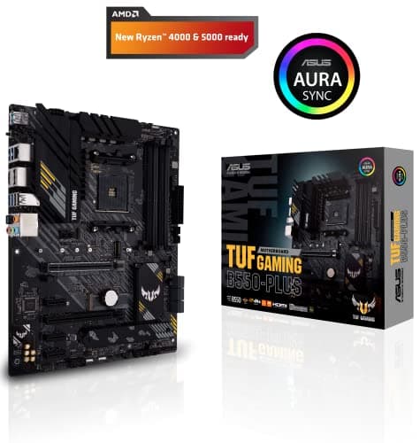 ASUS TUF GAMING B550-PLUS AMD AM4 Zen 3 Ryzen 5000 & 3rd Gen Ryzen ATX Gaming Motherboard (PCIe 4.0, 2.5Gb LAN, HDMI 2.1, BIOS Flashback, USB 3.2 Gen 2, Addressable Gen 2 RGB Header and Aura Sync) image