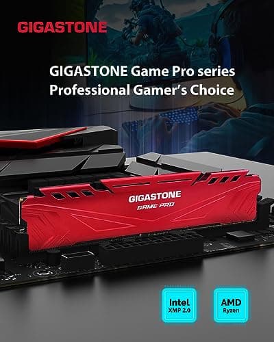 GIGASTONE Game PRO 32GB Kit (4x8GB) DDR4 3200MHz CL16 RED image