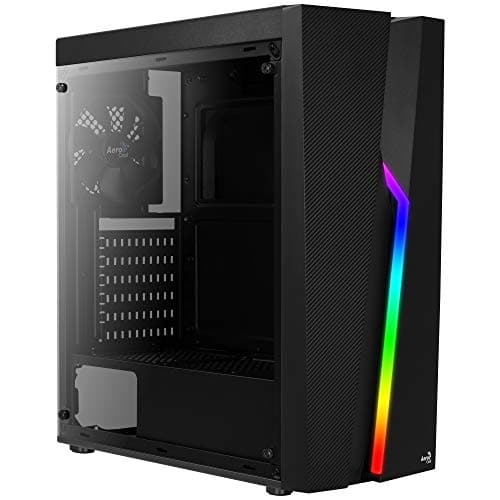 Aerocool Bolt ATX Mid Tower Black with Acrylic Side Panel, USB 3.2 Gen 1 Type-A, USB 2.0 Type-A image