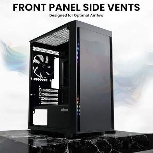 Zalman T3 PLUS Micro ATX Mid Tower Black Tempered Glass Side Panel image