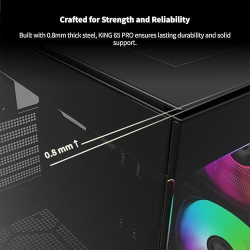 Montech KING 65 PRO ATX Mid Tower Black with Tempered Glass Side Panel and USB 3.2 Gen 2 Type-C, USB 3.2 Gen 1 Type-A image