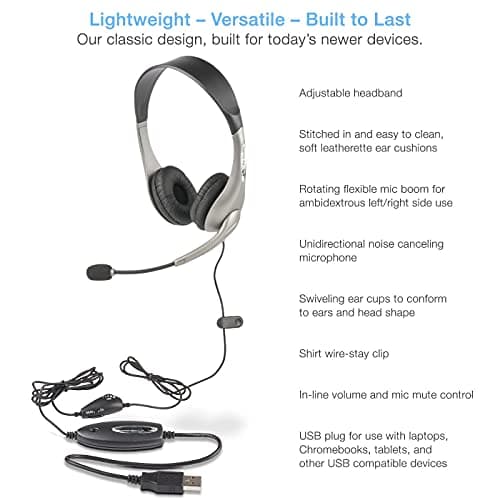 Cyber Acoustics AC851B Closed Black / Silver Headphones image