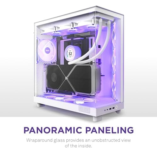 NZXT H6 Flow RGB ATX Mid Tower White Tempered Glass image