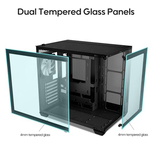 Vetroo AL900 ATX Mid Tower Black Tempered Glass Side Panel USB 3.2 Gen 1 Type-A USB 2.0 Type-A image