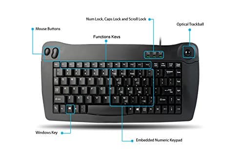 Adesso ACK-5010PB Wired Mini With Trackball Keyboard image