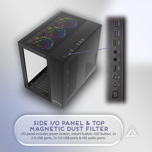 Apevia Prism Elite ATX Mid Tower Black Tempered Glass Side Panel image