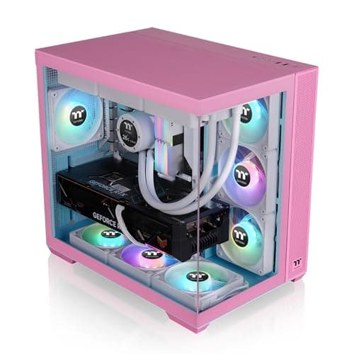Thermaltake View 380 ARGB ATX Mid Tower Pink / Blue with Tempered Glass Side Panel and USB 3.2 Gen 2 Type-C USB 3.2 Gen 1 Type-A image