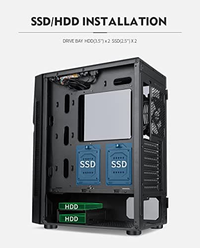 BGears b-Vortex-RGB ATX Mid Tower Black with Tempered Glass Side Panel and USB 3.2 Gen 1 Type-A, USB 2.0 Type-A Front Panel image