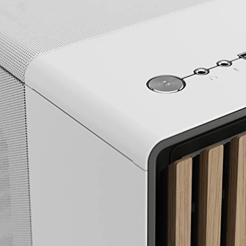 Fractal Design North ATX Mid Tower PC Case - Chalk White with Walnut Front and Mesh Side Panel image