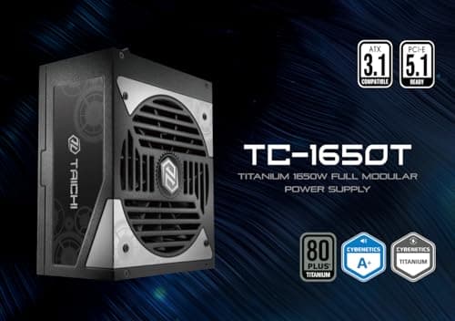 ASRock Taichi TC-1650T Black / Silver ATX 1650W Fully Modular 80+ Titanium Certified image