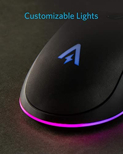 Anker Gaming Mouse with 6Dpi Levels (800, 1600, 2400, 3200, 4800, and 6400), 1000 Hz Polling Rate, Programmable Buttons, Ergonomic USB Computer Mouse, RGB Gamer Desktop Laptop PC Gaming Mouse image