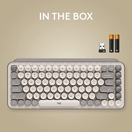 Logitech POP Keys Mist TTC Brown Mini Bluetooth/Wireless Keyboard image