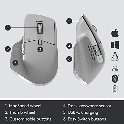 Logitech MX Master 3 Advanced Wireless Mouse - Mid Grey image