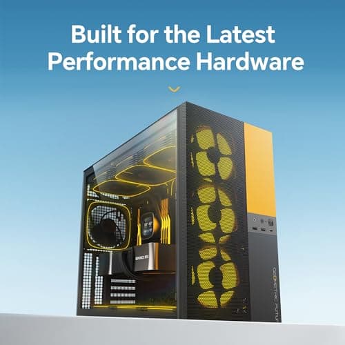 Geometric Future Model 5 Vent ATX Mid Tower Black / Yellow Tempered Glass Side Panel image