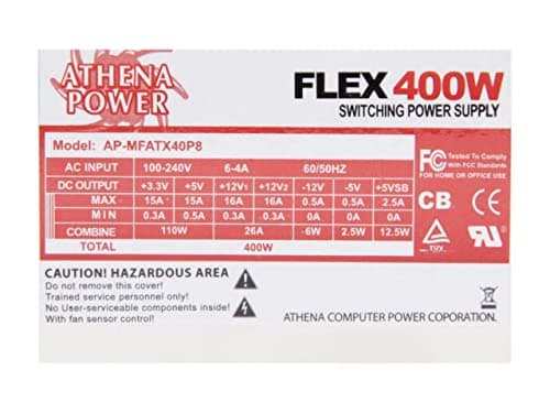 Athena Power AP-MFATX40P8 Flex ATX 400W Non-Modular 80+ Bronze Certified image