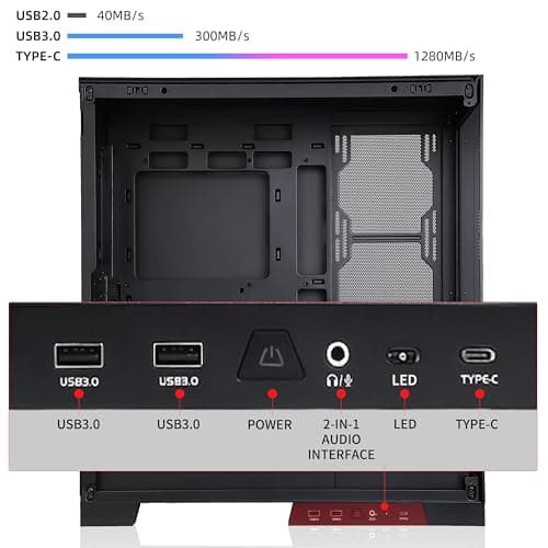 SAMA Sama-3D ATX Mid Tower Black with Tempered Glass Side Panel and USB 3.2 Gen 1 Type-A, USB 2.0 Type-A image