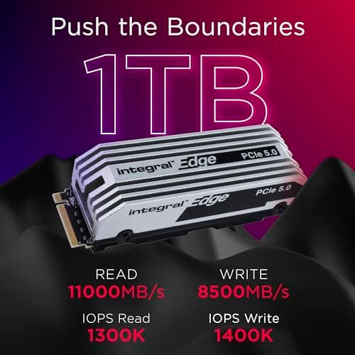 Integral Edge Gen5 w/ Heatsink 1TB SSD M.2-2280 PCIe 5.0 X4 NVMe image