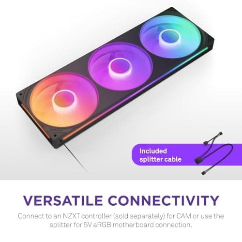 NZXT F360 RGB CORE 360mm RGB LED Single-Frame RGB Fan Unit Black image