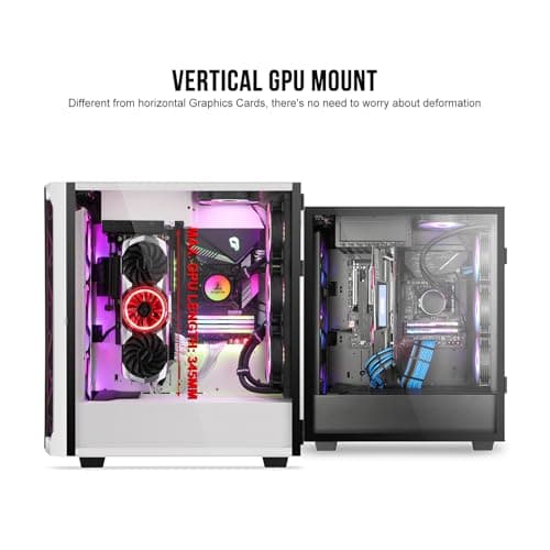 Segotep Phoenix T1 ATX Mid Tower White with Tempered Glass Side Panel and Front I/O: USB 3.2 Gen 2 Type-C, USB 3.2 Gen 1 Type-A, USB 2.0 Type-A image