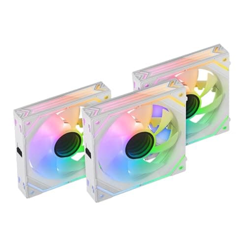 Mars Gaming MF-LINKFINITY 120mm White Addressable RGB PWM 69 CFM 3-Pack image