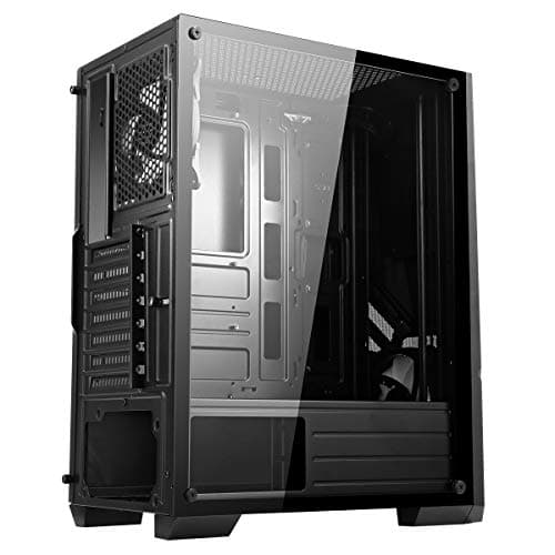 CiT Master ATX Mid Tower Black Tempered Glass Side Panel, USB 3.2 Gen 1 & USB 2.0 Front USB image