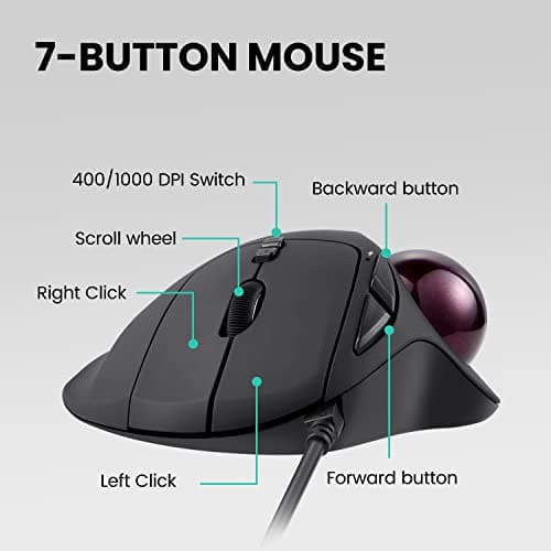 Perixx PERIMICE-517 Wired Trackball Mouse image