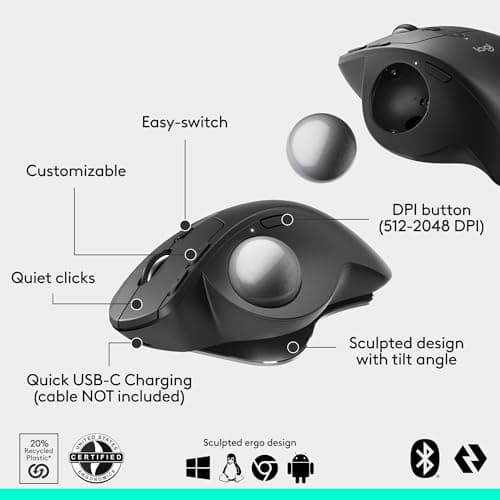 Logitech MX Ergo S Wireless/Bluetooth/Wired Trackball image