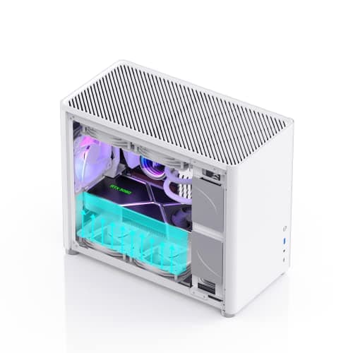 Jonsbo D30 Micro ATX Mini Tower White Tempered Glass image