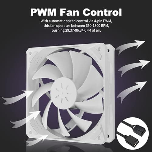 upHere NT1207 120mm White PWM ARGB 5-Pack image