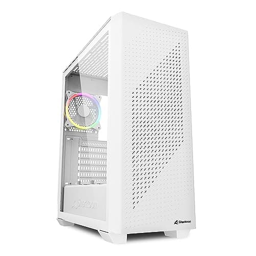 SHARKOON VS9 RGB ATX Mid Tower White Tempered Glass Side Panel USB 3.2 Gen 2 Type-C USB 3.2 Gen 1 Type-A main image