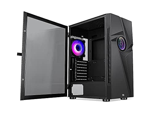 BGears b-Vortex-RGB ATX Mid Tower Black with Tempered Glass Side Panel and USB 3.2 Gen 1 Type-A, USB 2.0 Type-A Front Panel image