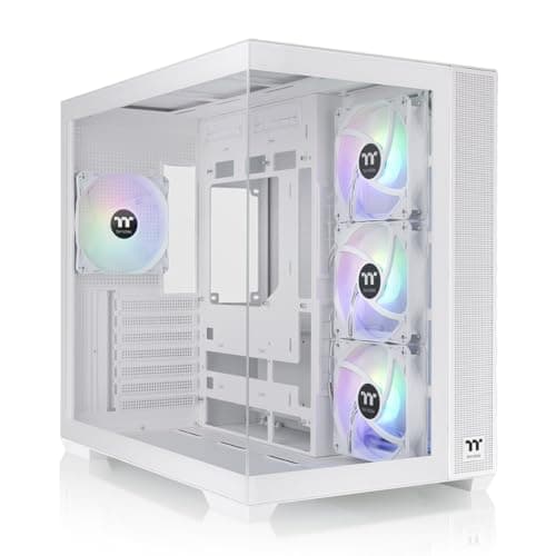 Thermaltake View 380 ARGB ATX Mid Tower White with Tinted Tempered Glass Side Panel and USB 3.2 Gen 2 Type-C, USB 3.2 Gen 1 Type-A image