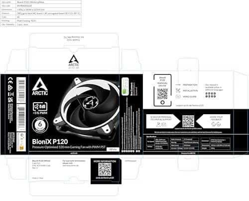 ARCTIC BioniX P120 120mm White / Black PWM 1-Pack image