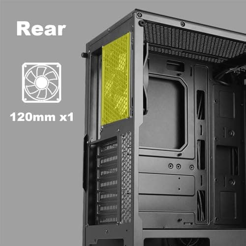 Azza Spectra ATX Mid Tower Black with Tempered Glass Side Panel and USB 3.2 Gen 1 Type-A, USB 2.0 Type-A Front Panel image