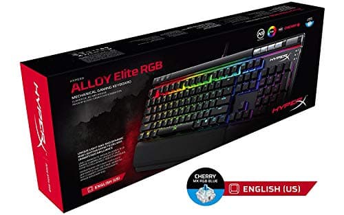 HyperX Alloy Elite RGB - Mechanical Gaming Keyboard - Software-Controlled Light & Macro Customization - Wrist Rest - Media Controls - Linear & Quiet - Cherry MX Red - RGB LED Backlit (HX-KB2RD2-US/R1) image