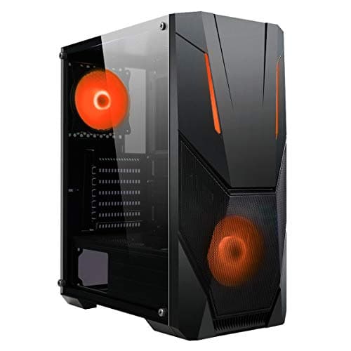 CiT Master ATX Mid Tower Black Tempered Glass Side Panel, USB 3.2 Gen 1 & USB 2.0 Front USB image