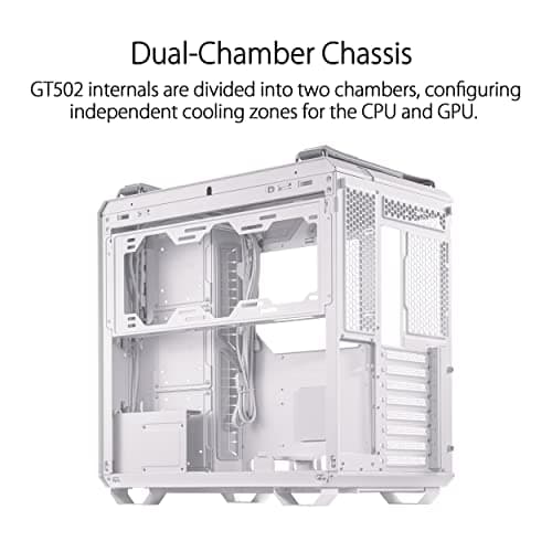 Asus TUF Gaming GT502 ATX Mid Tower White Tempered Glass Side Panel image