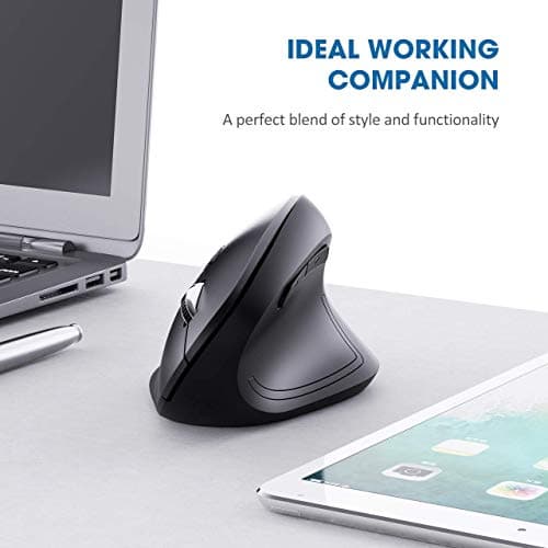 VicTsing Ergonomic Mouse, 2019 Upgraded Vertical Wireless Mouse 2.4G Optical Mouse-Reduce Wrist Pain , 6 Buttons 4 Adjustable DPI 1000/1600/2000/2400 Levels, Better Performance for PC, Desktop, Laptop image